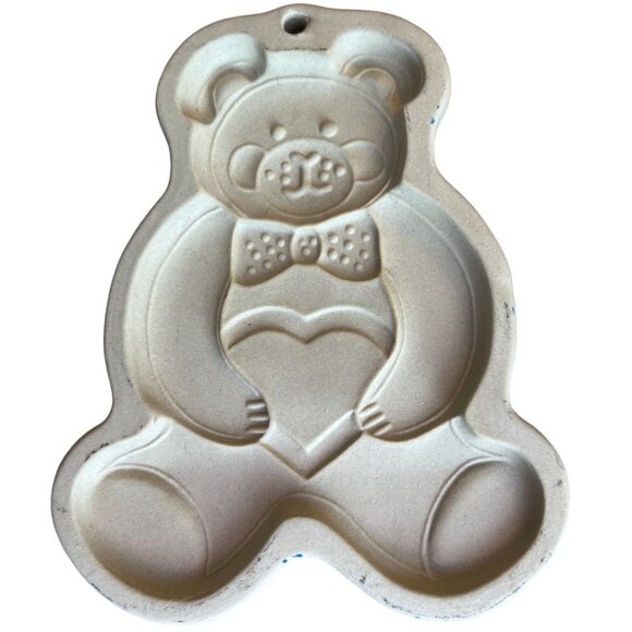 Vtg 1991 THE PAMPERED CHEF Teddy Bear Stoneware Cookie Mold Form Biscuits - Picture 1 of 6